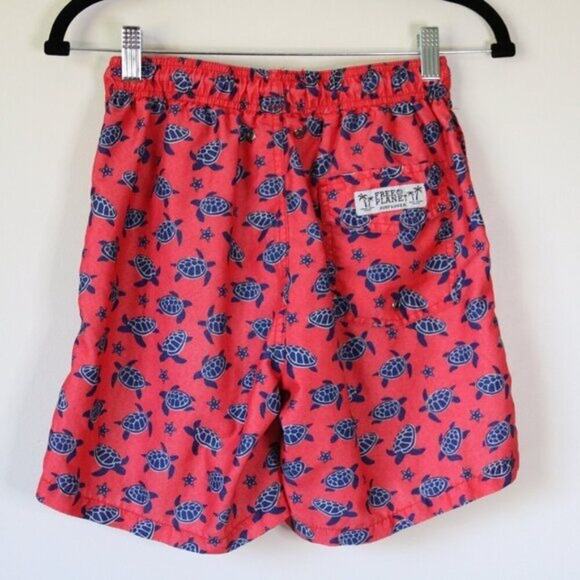 Men's Free Planet Swim Trunks Pink Blue Turtles X-Small - Picture 4 of 5